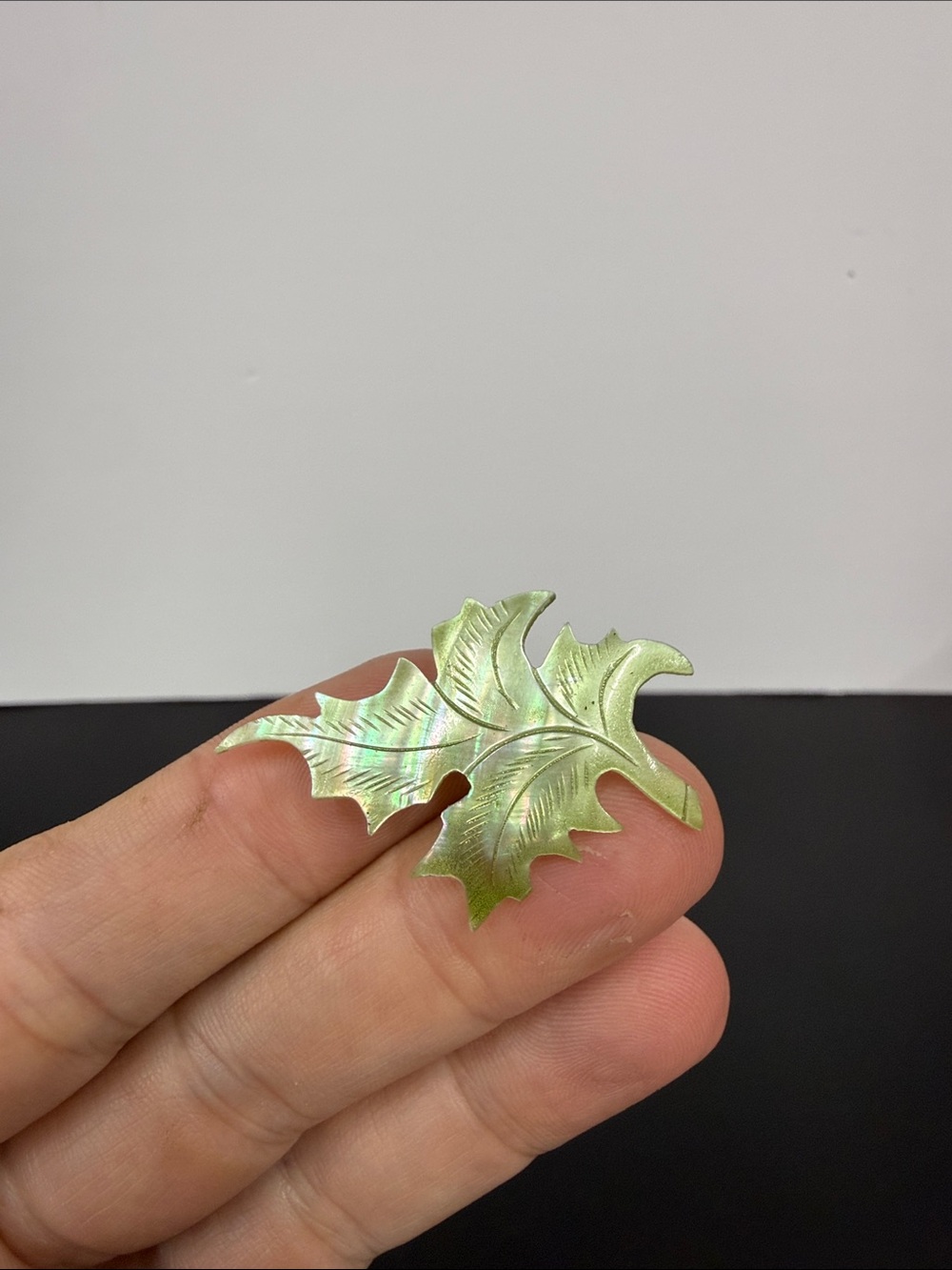 Green Iridescent Leaf Brooch - Women's Jewelry